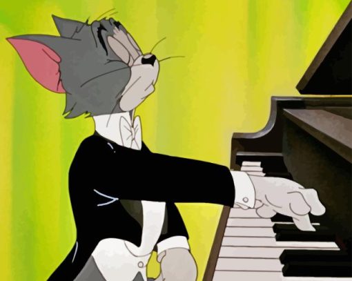 Tom Cat And Piano Animation Paint By Numbers