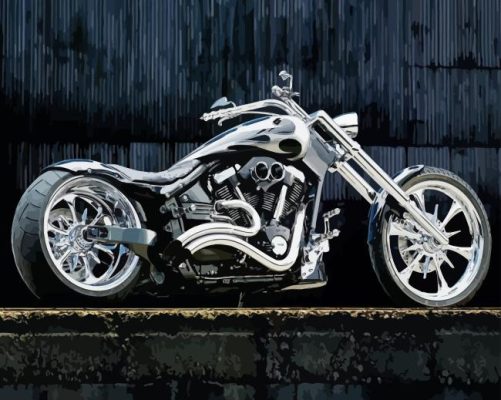 Yamaha Chopper Motorcycle Paint By Numbers