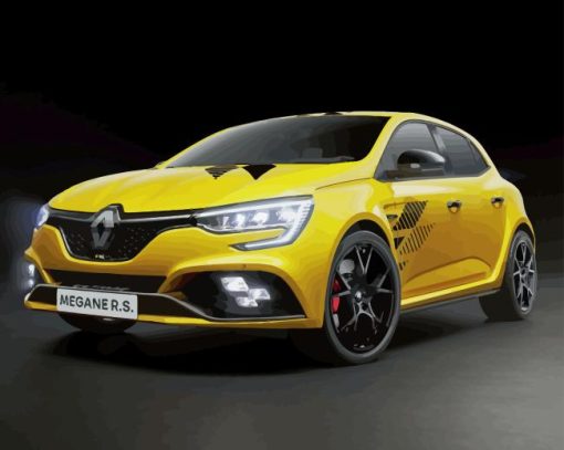 Yellow Luxury Renault Megane Car Paint By Numbers