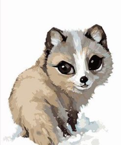 Cute Wolf in Snow Paint By Numbers