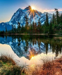 Scenic Mount Baker Lake Paint By Numbers