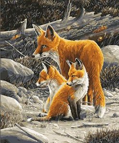 Fox Family in Nature Paint By Numbers