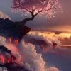 Tree Over Clouds Sunset Paint By Numbers