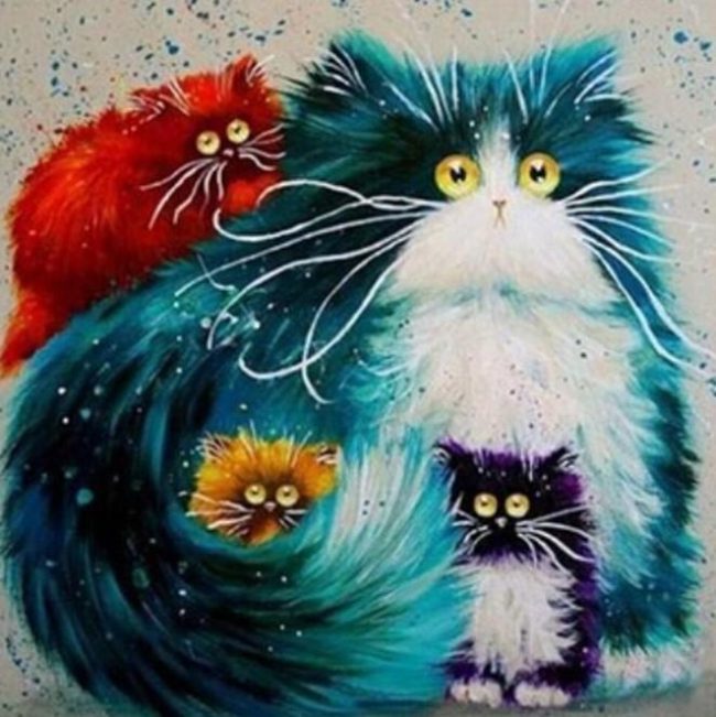 Colorful Cats Paint By Numbers