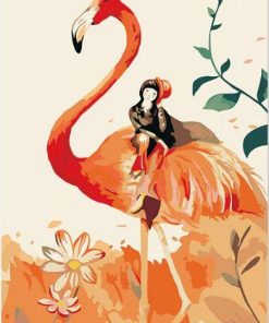 Flamingo and Girl Bonding Paint By Numbers