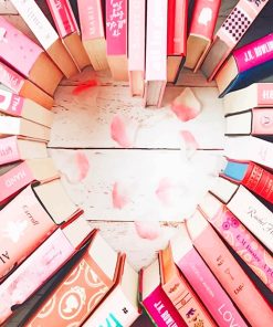 Pink Heart Book Flat Lay Paint By Numbers