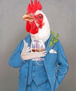 Dressed Up Rooster Paint By Numbers