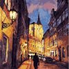 Prague Cityscape Night Scene Paint By Numbers