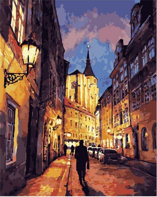 Final Touches on Prague Cityscape Paint By Numbers Artwork