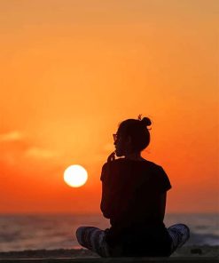 Girl Silhouette at Sunset Paint By Numbers