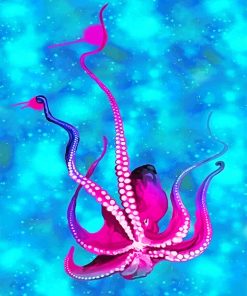 Pink Ocean Octopus Paint By Numbers