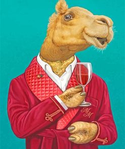 Classy Camel Wine Scene Paint By Numbers
