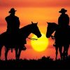 Cowboy Horseman Silhouette Paint By Numbers