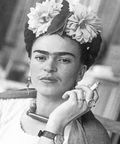 Frida Kahlo Black White Paint By Numbers