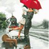 Romantic Couple at Station Paint By Numbers