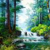Fantasy Forest Waterfall Paint By Numbers