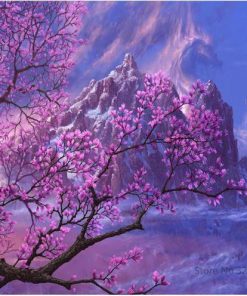Cherry Blossom Landscape Paint By Numbers