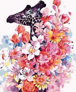 Colorful Giraffe Flowers Paint By Numbers