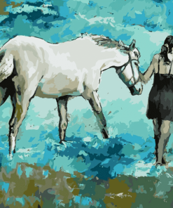 White Horse and Girl Paint By Numbers