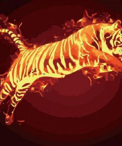 Flame Tiger Fire Paint By Numbers