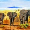 Elephant Wildlife Scenery Paint By Numbers