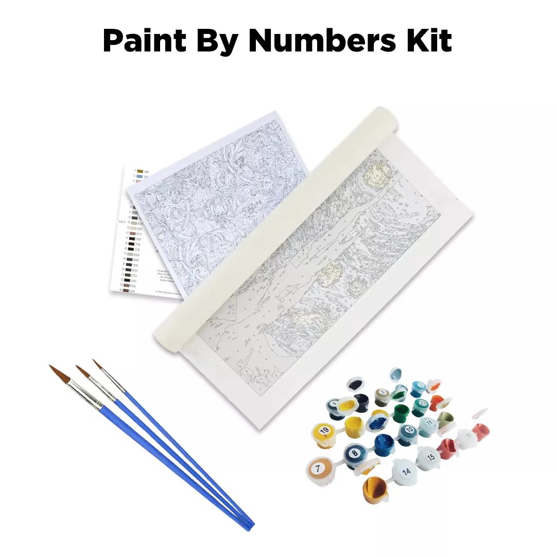 Toshiro Hitsugaya Anime Paint By Numbers Kit Contents