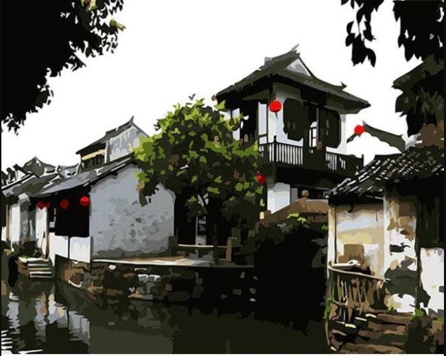 Zhouzhuang Cityscape Paint By Numbers