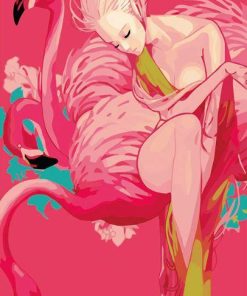 Girl with Pink Flamingo Paint By Numbers