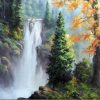 Tree and Waterfall Nature Paint By Numbers