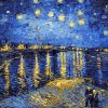 Starry Blue Night Landscape Paint By Numbers