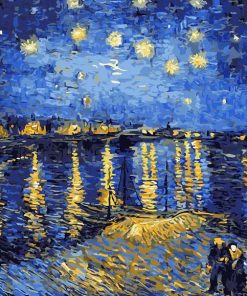 Starry Blue Night Landscape Paint By Numbers