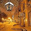 Snowy Street Night Paint By Numbers