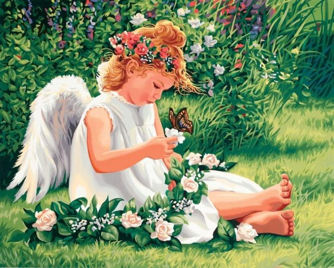 Baby Angels in Garden Paint By Numbers