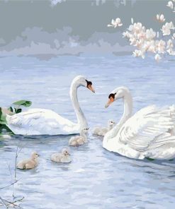 Modern Swan Family Birds Paint By Numbers