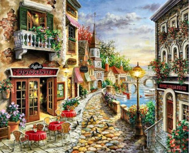 Cobbled Street Italy Paint By Numbers