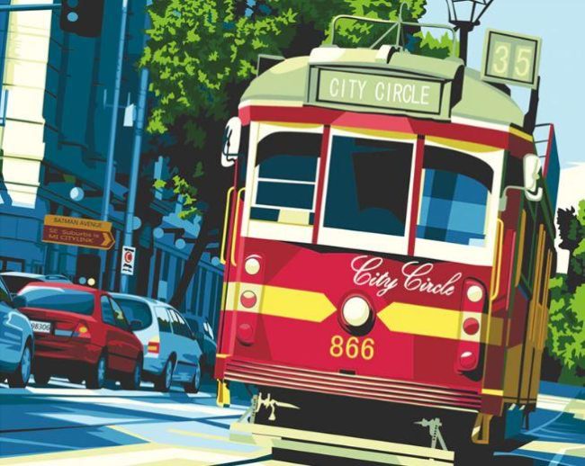 Melbourne City Tram Paint By Numbers