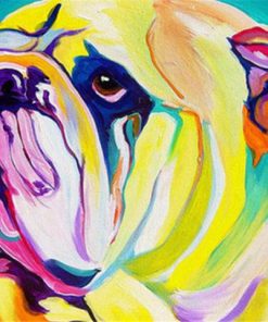 Colorful Bulldog Dog Paint By Numbers