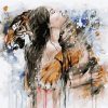 Woman Embracing Tiger Paint By Numbers