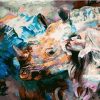 Rhino and Woman Art Paint By Numbers