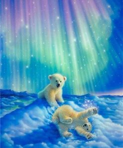 White Baby Bear Paint By Numbers