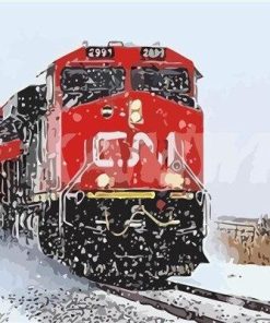 Snowy Train Adventure Paint By Numbers