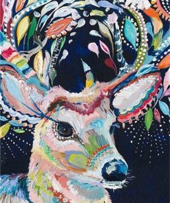 Floral Deer Paint By Numbers