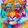 Colorful Bengal Tiger Paint By Numbers