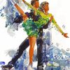 Ice Skaters Abstract Art Paint By Numbers