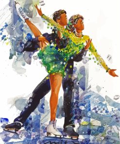 Ice Skaters Abstract Art Paint By Numbers