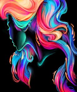 Colorful Rainbow Hair Paint By Numbers