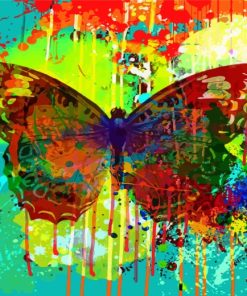 Colorful Butterfly Splash Paint By Numbers