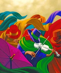 Colorful Abstract Violinist Paint By Numbers