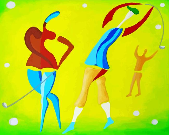 Finalizing the Abstract Golf Enthusiast Artwork