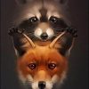 Charming Fox and Raccoon Paint By Numbers